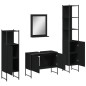 vidaXL Juego de muebles de baño 4 piezas madera de ingeniería negro vidaXL Juego de muebles de baño 4 piezas madera de ingeniería negro