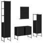 vidaXL Juego de muebles de baño 4 piezas madera de ingeniería negro vidaXL Juego de muebles de baño 4 piezas madera de ingeniería negro