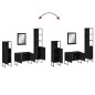 vidaXL Juego de muebles de baño 4 piezas madera de ingeniería negro vidaXL Juego de muebles de baño 4 piezas madera de ingeniería negro