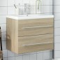 vidaXL Mueble de baño con lavabo integrado roble Sonoma vidaXL Mueble de baño con lavabo integrado roble Sonoma