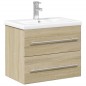 vidaXL Mueble de baño con lavabo integrado roble Sonoma vidaXL Mueble de baño con lavabo integrado roble Sonoma