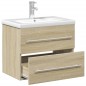 vidaXL Mueble de baño con lavabo integrado roble Sonoma vidaXL Mueble de baño con lavabo integrado roble Sonoma