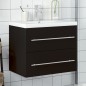 vidaXL Mueble de baño con lavabo integrado negro vidaXL Mueble de baño con lavabo integrado negro