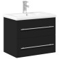 vidaXL Mueble de baño con lavabo integrado negro vidaXL Mueble de baño con lavabo integrado negro