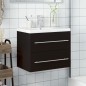vidaXL Mueble de baño con lavabo integrado negro vidaXL Mueble de baño con lavabo integrado negro