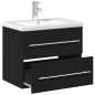 vidaXL Mueble de baño con lavabo integrado negro vidaXL Mueble de baño con lavabo integrado negro
