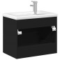 vidaXL Mueble de baño con lavabo integrado negro vidaXL Mueble de baño con lavabo integrado negro