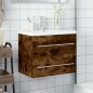 vidaXL Mueble de baño con lavabo integrado roble ahumado vidaXL Mueble de baño con lavabo integrado roble ahumado