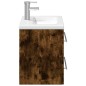 vidaXL Mueble de baño con lavabo integrado roble ahumado vidaXL Mueble de baño con lavabo integrado roble ahumado