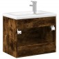 vidaXL Mueble de baño con lavabo integrado roble ahumado vidaXL Mueble de baño con lavabo integrado roble ahumado