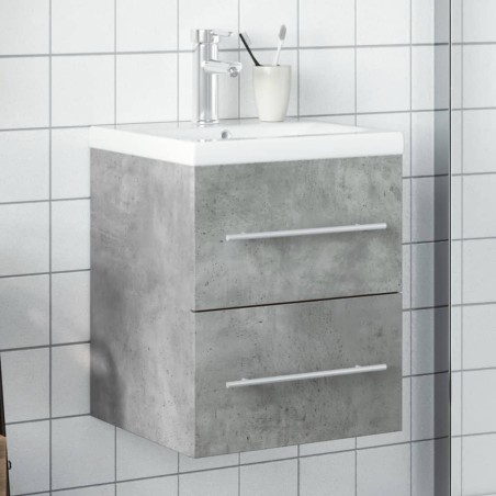 vidaXL Mueble de baño con lavabo integrado gris hormigón