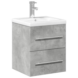 vidaXL Mueble de baño con lavabo integrado gris hormigón