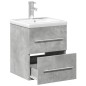 vidaXL Mueble de baño con lavabo integrado gris hormigón vidaXL Mueble de baño con lavabo integrado gris hormigón