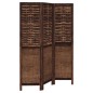 vidaXL Biombo separador de 3 paneles madera paulownia marrón oscuro vidaXL Biombo separador de 3 paneles madera paulownia marrón oscuro