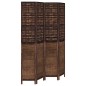 vidaXL Biombo separador de 4 paneles madera paulownia marrón oscuro vidaXL Biombo separador de 4 paneles madera paulownia marrón oscuro