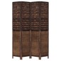 vidaXL Biombo separador de 4 paneles madera paulownia marrón oscuro vidaXL Biombo separador de 4 paneles madera paulownia marrón oscuro