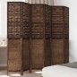 vidaXL Biombo separador de 6 paneles madera paulownia marrón oscuro vidaXL Biombo separador de 6 paneles madera paulownia marrón oscuro