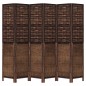 vidaXL Biombo separador de 6 paneles madera paulownia marrón oscuro vidaXL Biombo separador de 6 paneles madera paulownia marrón oscuro