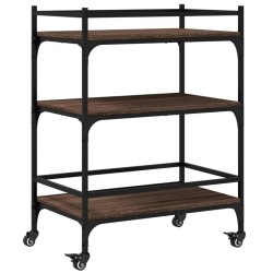 vidaXL Carrito de cocina madera ingeniería marrón roble 65x40x86,5 cm