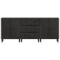 vidaXL Armarios auxiliares 3 pzas madera maciza mango negro 60x33x75cm vidaXL Armarios auxiliares 3 pzas madera maciza mango negro 60x33x75cm