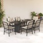 vidaXL Set de comedor de jardín 7 pzas y cojines ratán sintético negro vidaXL Set de comedor de jardín 7 pzas y cojines ratán sintético negro