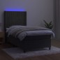 vidaXL Cama box spring colchón y LED terciopelo gris oscuro 100x200 cm vidaXL Cama box spring colchón y LED terciopelo gris oscuro 100x200 cm