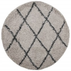 vidaXL Alfombra de pelo largo moderna beige y antracita Ø 100 cm