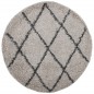 vidaXL Alfombra de pelo largo moderna beige y antracita Ø 100 cm vidaXL Alfombra de pelo largo moderna beige y antracita Ø 100 cm