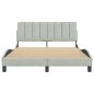 vidaXL Estructura de cama con cabecero terciopelo gris claro 140x190cm vidaXL Estructura de cama con cabecero terciopelo gris claro 140x190cm