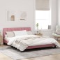 vidaXL Estructura de cama con cabecero de terciopelo rosa 160x200 cm vidaXL Estructura de cama con cabecero de terciopelo rosa 160x200 cm