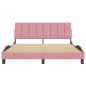 vidaXL Estructura de cama con cabecero de terciopelo rosa 160x200 cm vidaXL Estructura de cama con cabecero de terciopelo rosa 160x200 cm