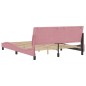 vidaXL Estructura de cama con cabecero de terciopelo rosa 160x200 cm vidaXL Estructura de cama con cabecero de terciopelo rosa 160x200 cm