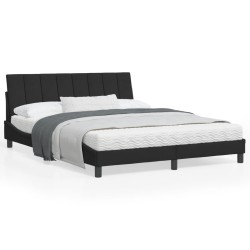 vidaXL Estructura de cama con cabecero de terciopelo negro 160x200 cm