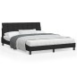 vidaXL Estructura de cama con cabecero de terciopelo negro 160x200 cm vidaXL Estructura de cama con cabecero de terciopelo negro 160x200 cm
