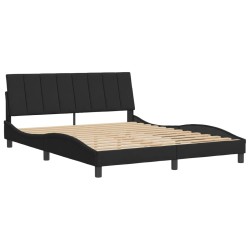 vidaXL Estructura de cama con cabecero de terciopelo negro 160x200 cm