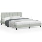 vidaXL Estructura de cama con cabecero terciopelo gris claro 160x200cm vidaXL Estructura de cama con cabecero terciopelo gris claro 160x200cm