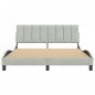 vidaXL Estructura de cama con cabecero terciopelo gris claro 160x200cm vidaXL Estructura de cama con cabecero terciopelo gris claro 160x200cm