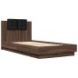 vidaXL Cama con cabecero madera de ingeniería marrón roble 75x190 cm vidaXL Cama con cabecero madera de ingeniería marrón roble 75x190 cm