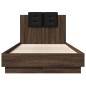 vidaXL Cama con cabecero madera de ingeniería marrón roble 75x190 cm vidaXL Cama con cabecero madera de ingeniería marrón roble 75x190 cm