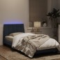 vidaXL Estructura de cama con luz LED terciopelo gris oscuro 90x190 cm vidaXL Estructura de cama con luz LED terciopelo gris oscuro 90x190 cm