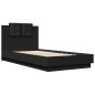 vidaXL Cama con cabecero madera de ingeniería negra 90x190 cm vidaXL Cama con cabecero madera de ingeniería negra 90x190 cm