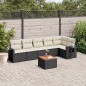 vidaXL Set de comedor de jardín 7 pzas y cojines ratán sintético negro vidaXL Set de comedor de jardín 7 pzas y cojines ratán sintético negro