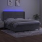 vidaXL Cama box spring colchón y LED terciopelo gris claro 180x200 cm vidaXL Cama box spring colchón y LED terciopelo gris claro 180x200 cm