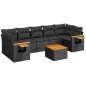 vidaXL Set de sofás de jardín 8 piezas y cojines ratán sintético negro vidaXL Set de sofás de jardín 8 piezas y cojines ratán sintético negro