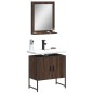 vidaXL Set de muebles de baño 2 pzas madera de ingeniería marrón roble vidaXL Set de muebles de baño 2 pzas madera de ingeniería marrón roble