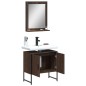 vidaXL Set de muebles de baño 2 pzas madera de ingeniería marrón roble vidaXL Set de muebles de baño 2 pzas madera de ingeniería marrón roble