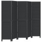 vidaXL Biombo separador de 5 paneles madera maciza Paulownia negro vidaXL Biombo separador de 5 paneles madera maciza Paulownia negro