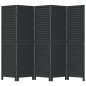 vidaXL Biombo separador de 5 paneles madera maciza Paulownia negro vidaXL Biombo separador de 5 paneles madera maciza Paulownia negro