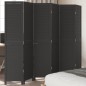 vidaXL Biombo separador de 6 paneles madera maciza Paulownia negro vidaXL Biombo separador de 6 paneles madera maciza Paulownia negro