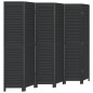 vidaXL Biombo separador de 6 paneles madera maciza Paulownia negro vidaXL Biombo separador de 6 paneles madera maciza Paulownia negro